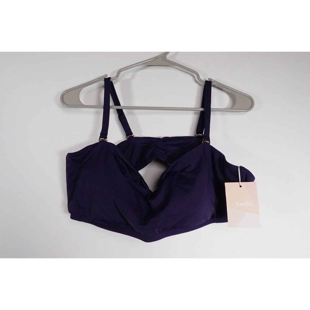 Andie Swim The Rio Bikini Top Navy Size XXL Convertible Straps NEW AT106 - Picture 3 of 8
